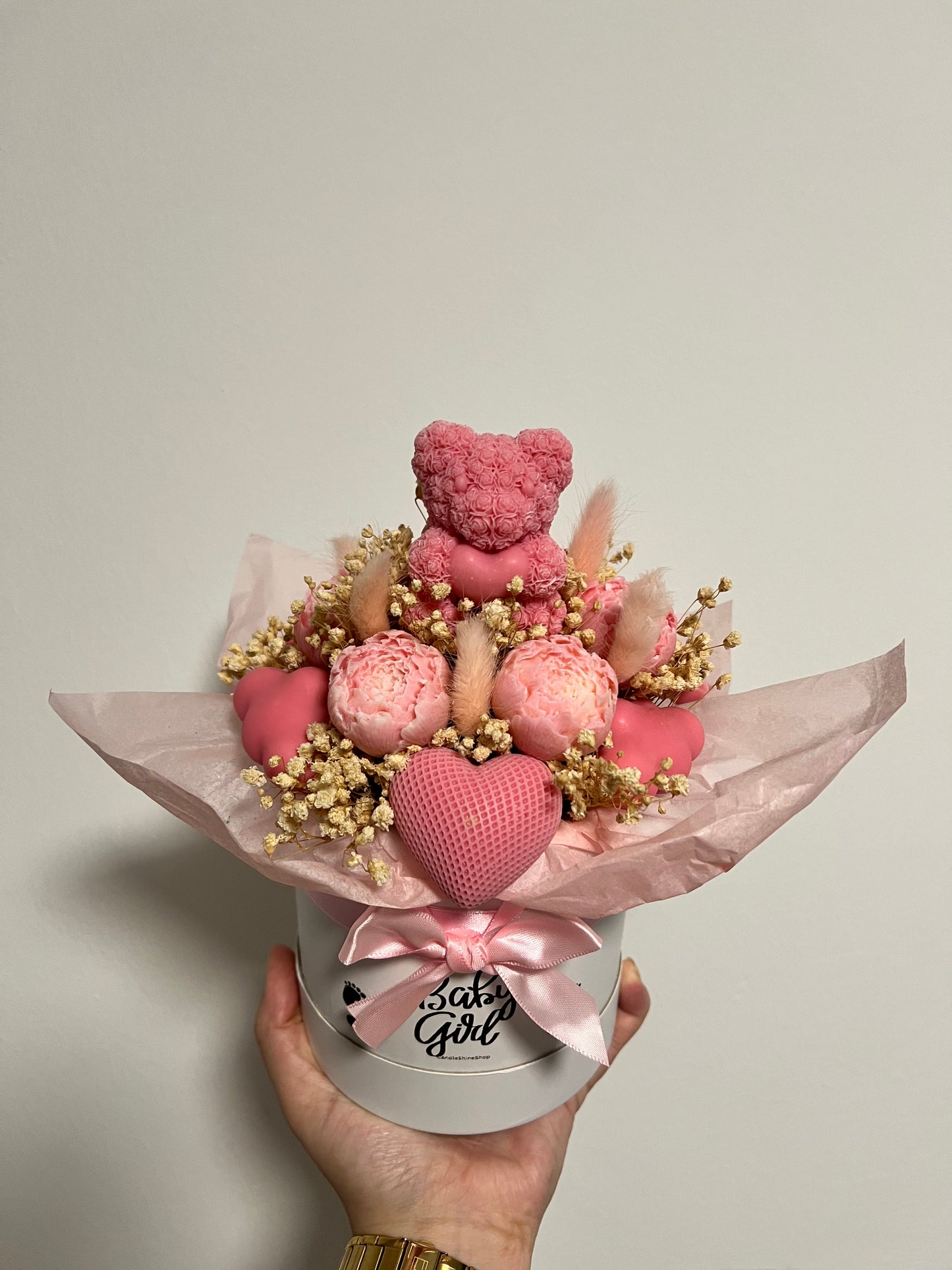 BabyGirl-Flowerbox Rosa / Weiß