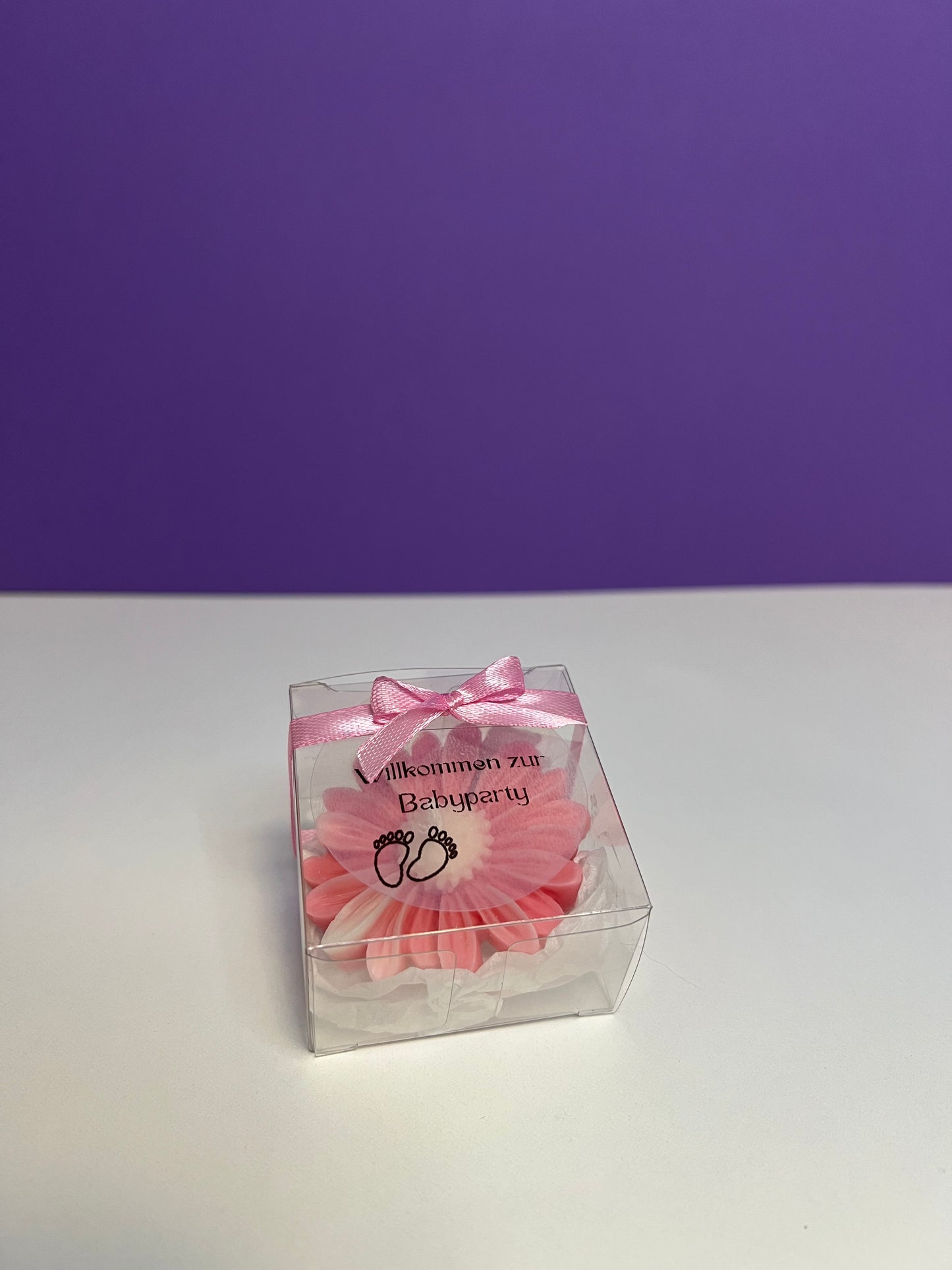Baby Shower-Blumenbox Rosa