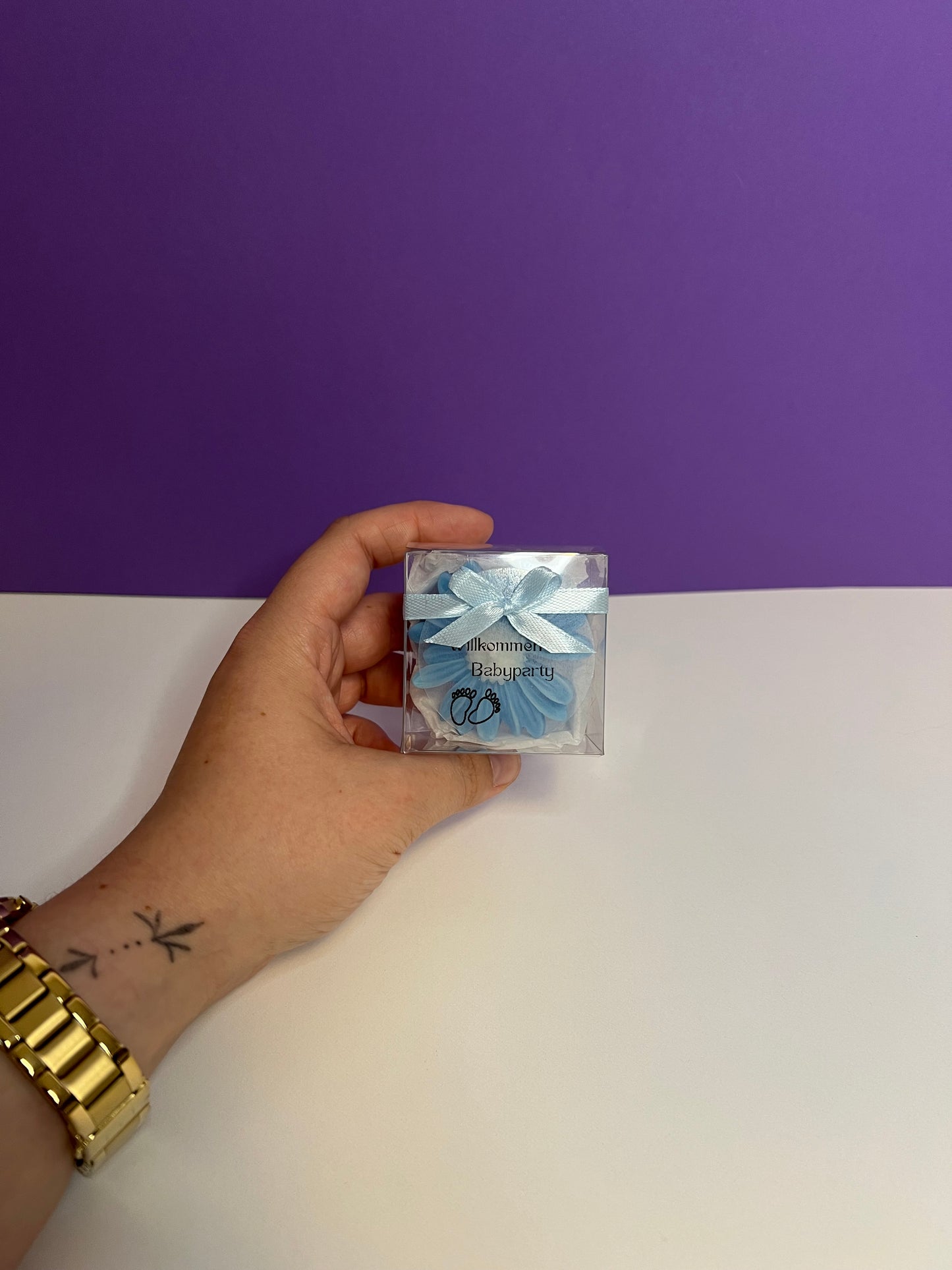 Baby Shower-Blumenbox Blau