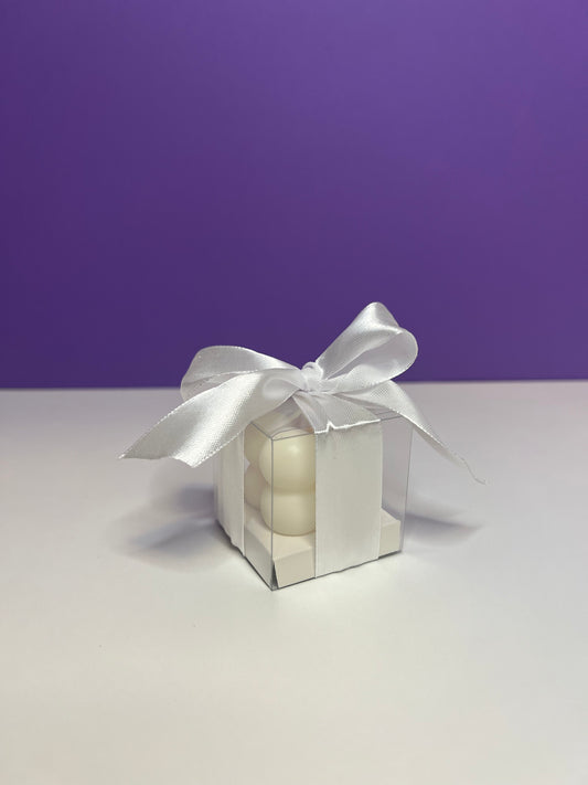 Gastgeschenk Mini Bubble Kerze - Weiß