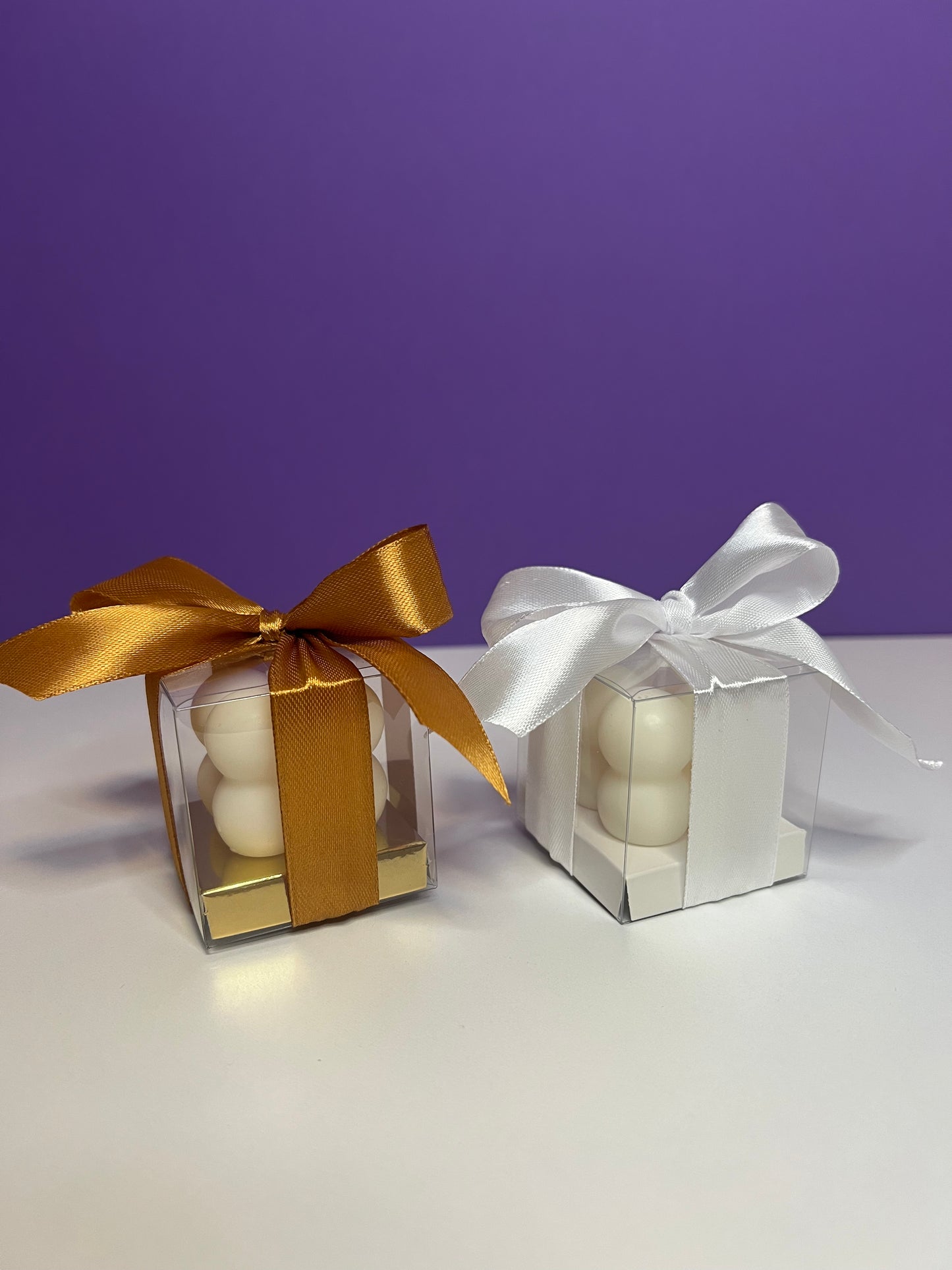 Gastgeschenk Mini Bubble Kerze - Weiß
