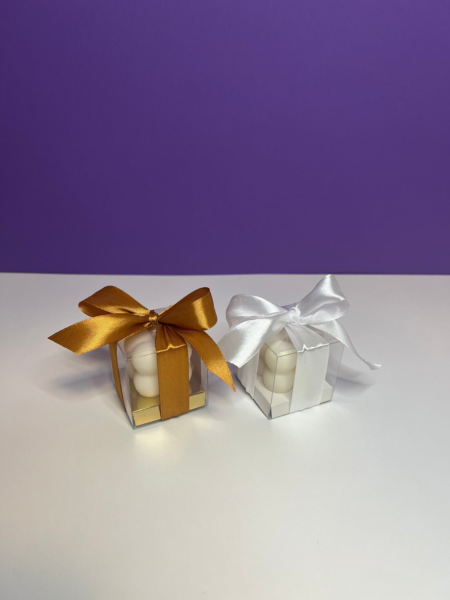 Gastgeschenk Mini Bubble Kerze - Weiß