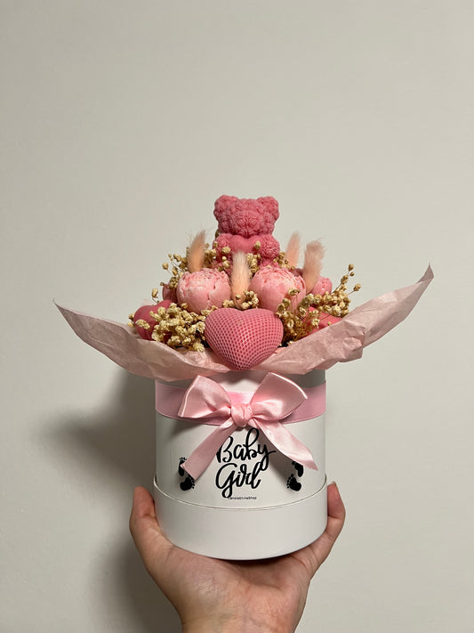 BabyGirl-Flowerbox Rosa / Weiß
