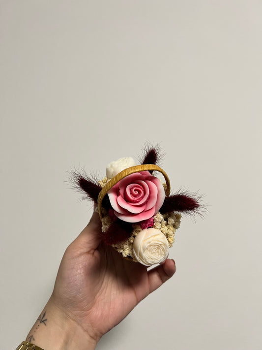 Geflochtener Korb Rosa / Braun