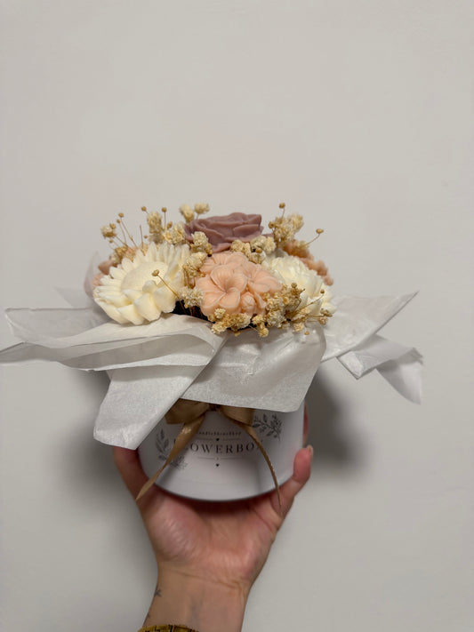Herbst-Flowerbox Weiß / Champagner